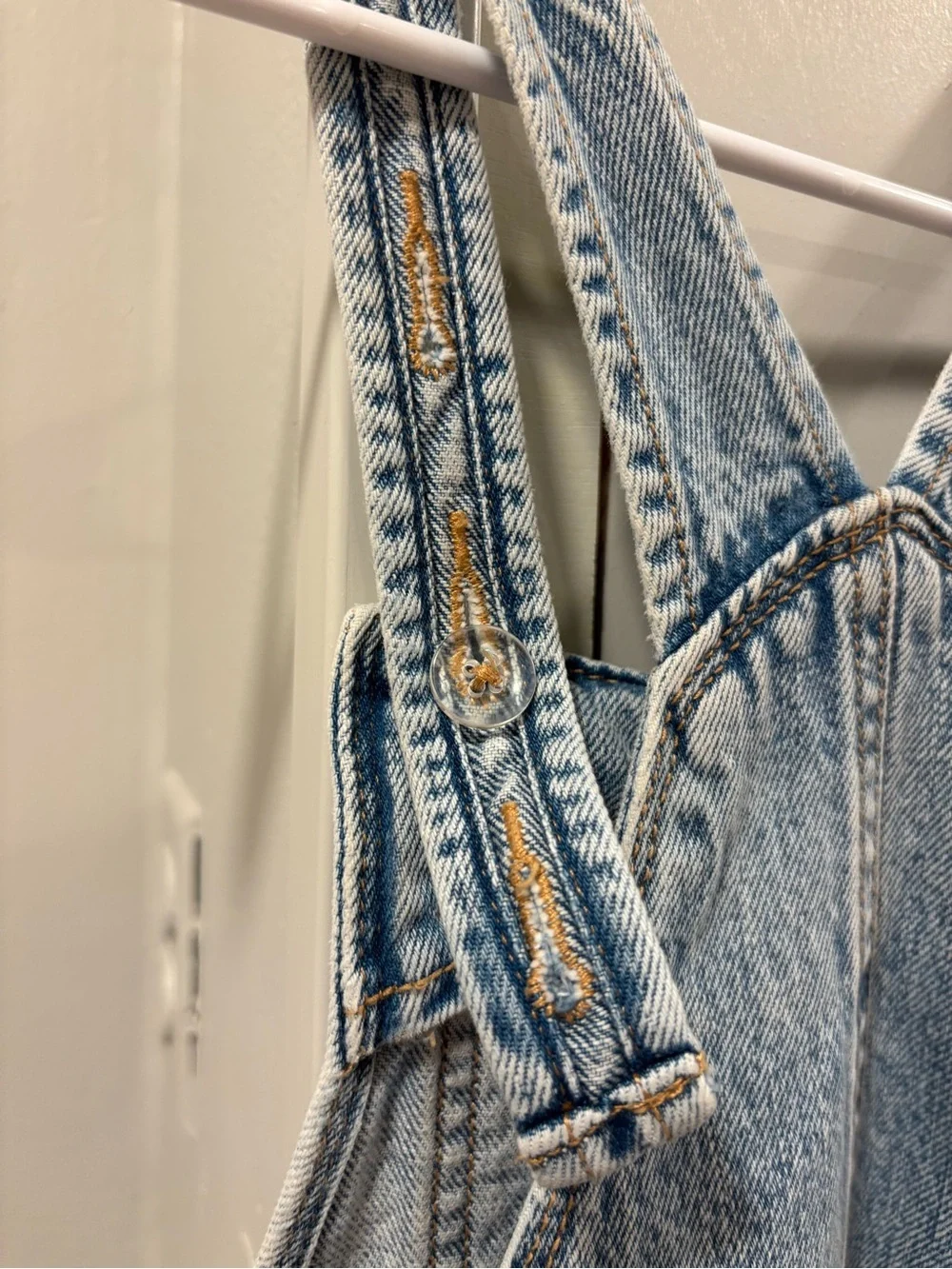 Old Navy Light Blue Denim Overalls Romper